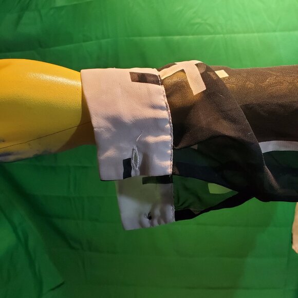 Kpop style black and white button down shirt long sleeves cross pattern goth - Picture 3 of 10